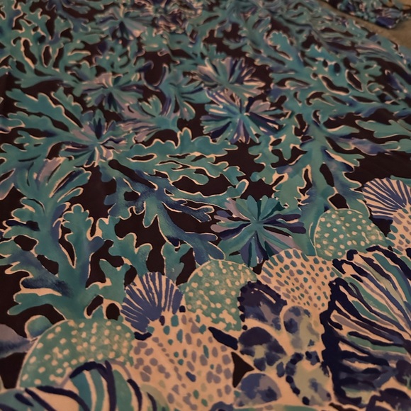 Lilly classic Navy Dress with teal and purple - Picture 2 of 5